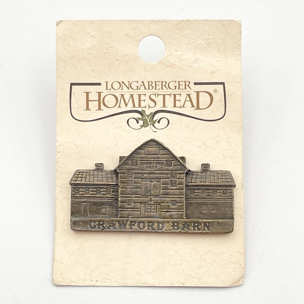 Vintage 1990s Longaberger Homestead Crawford Barn Danforth Pewter Lapel Pin